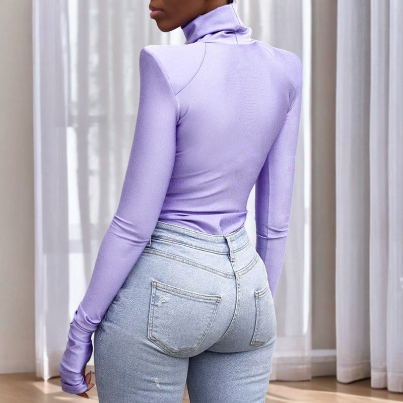 Ellery - Damskie body golf z poduszkami na ramionach