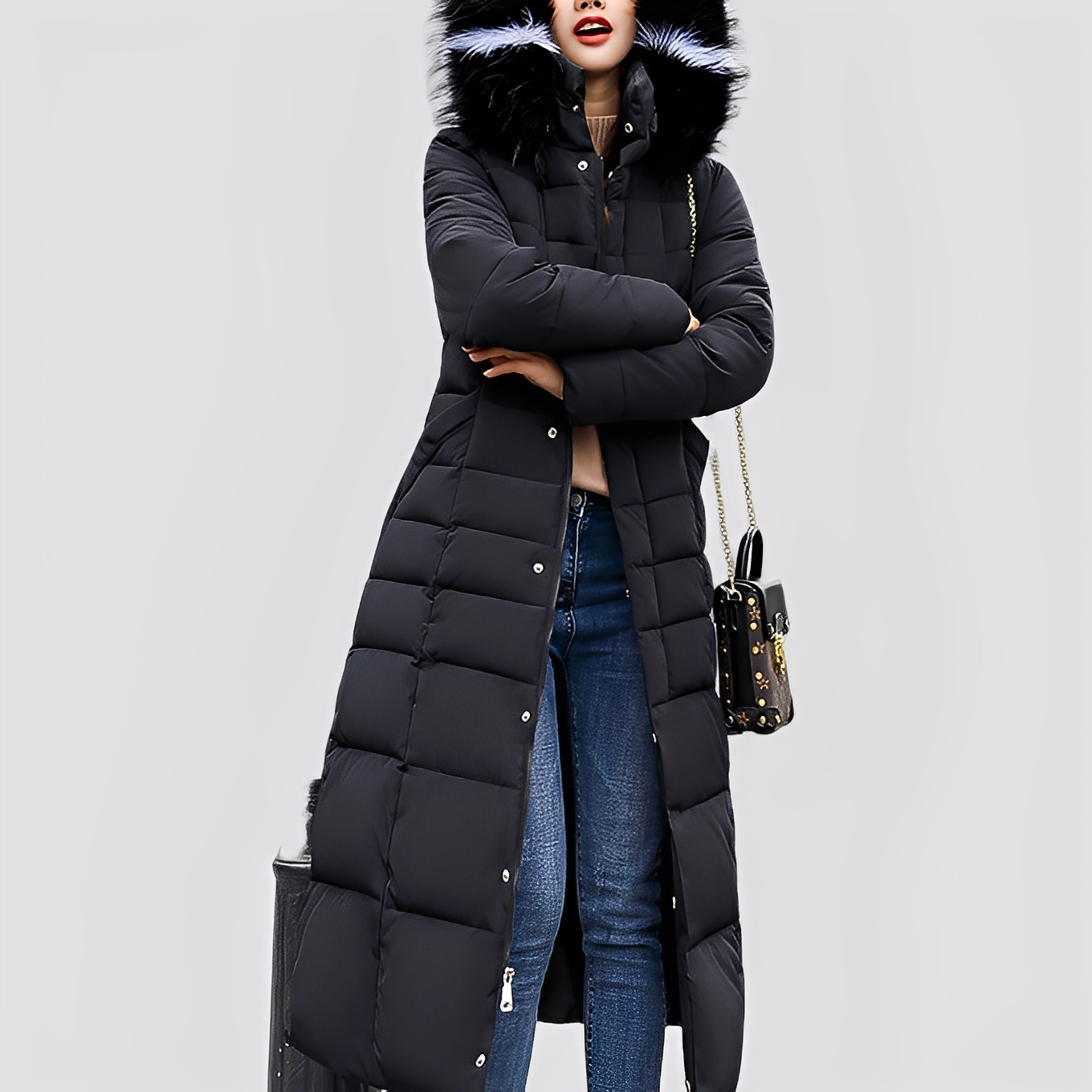 Mollie - Moda, długi płaszcz damski z pikowaniem