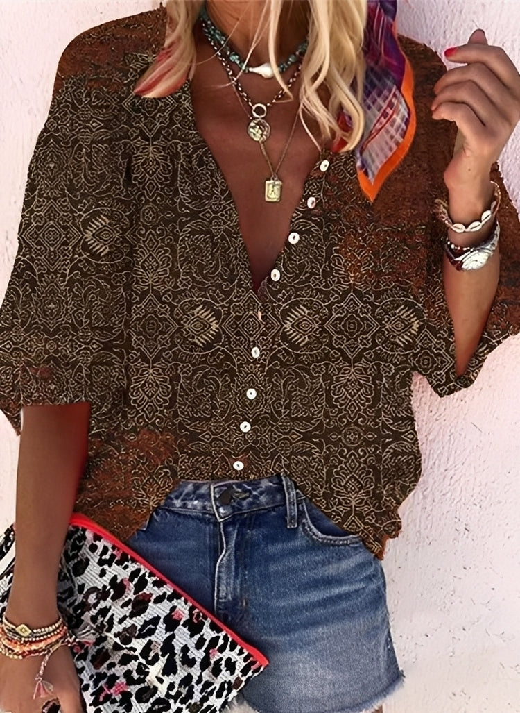 Kristina - Kolorowa, luźna bluzka dla kobiet