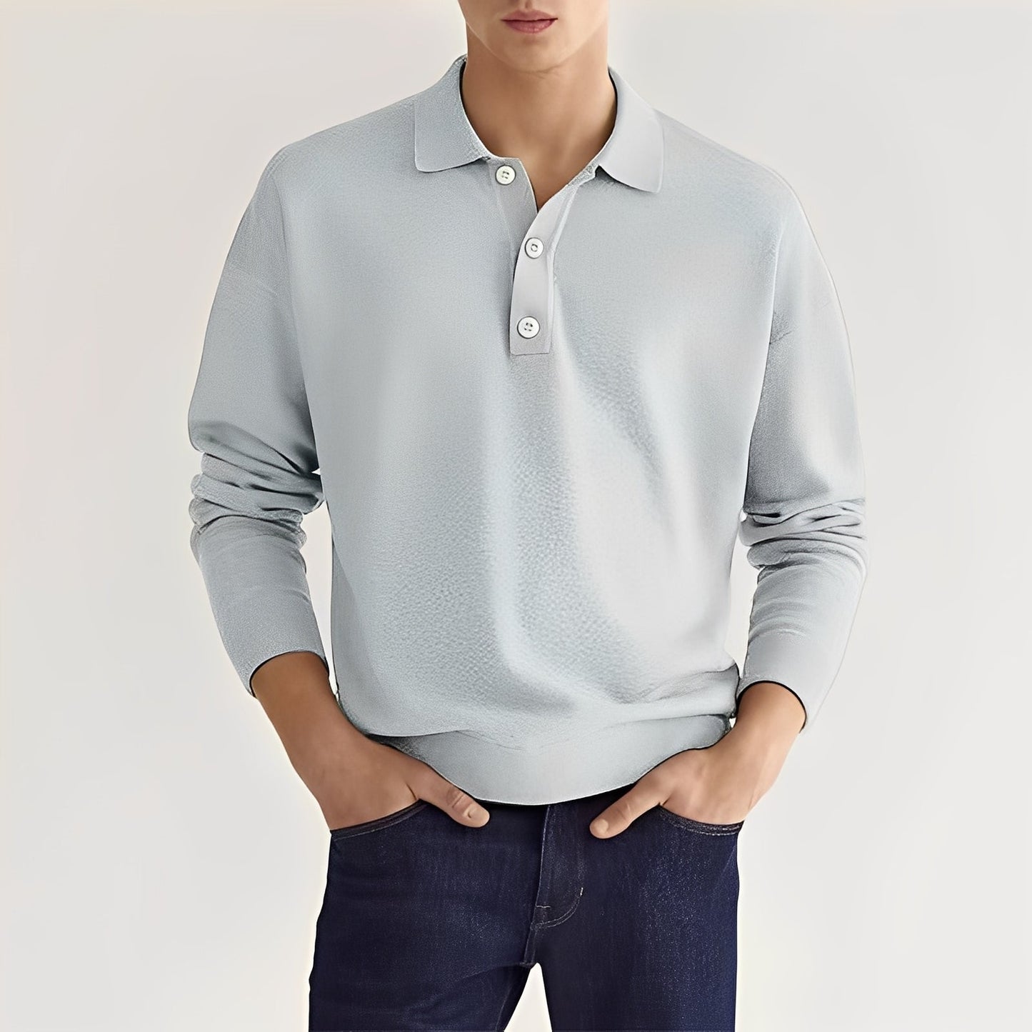 Dominic - Męska koszulka polo z długimi rękawami w casualowym stylu