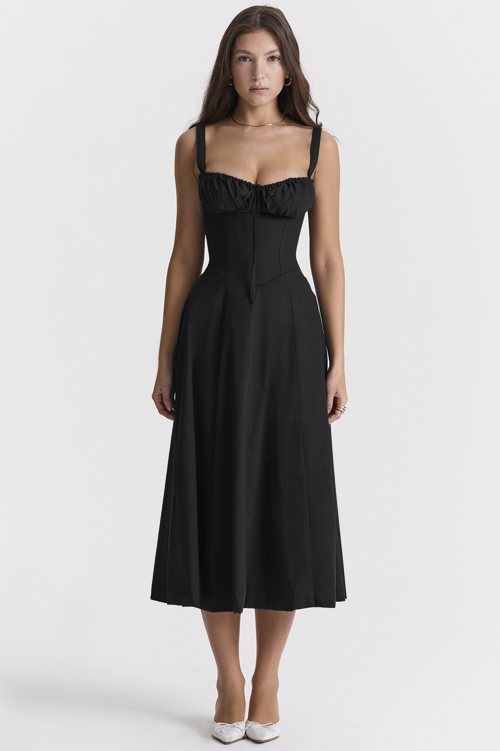 Jacqueline - Elegancka midi-koronkowa sukienka dla kobiet