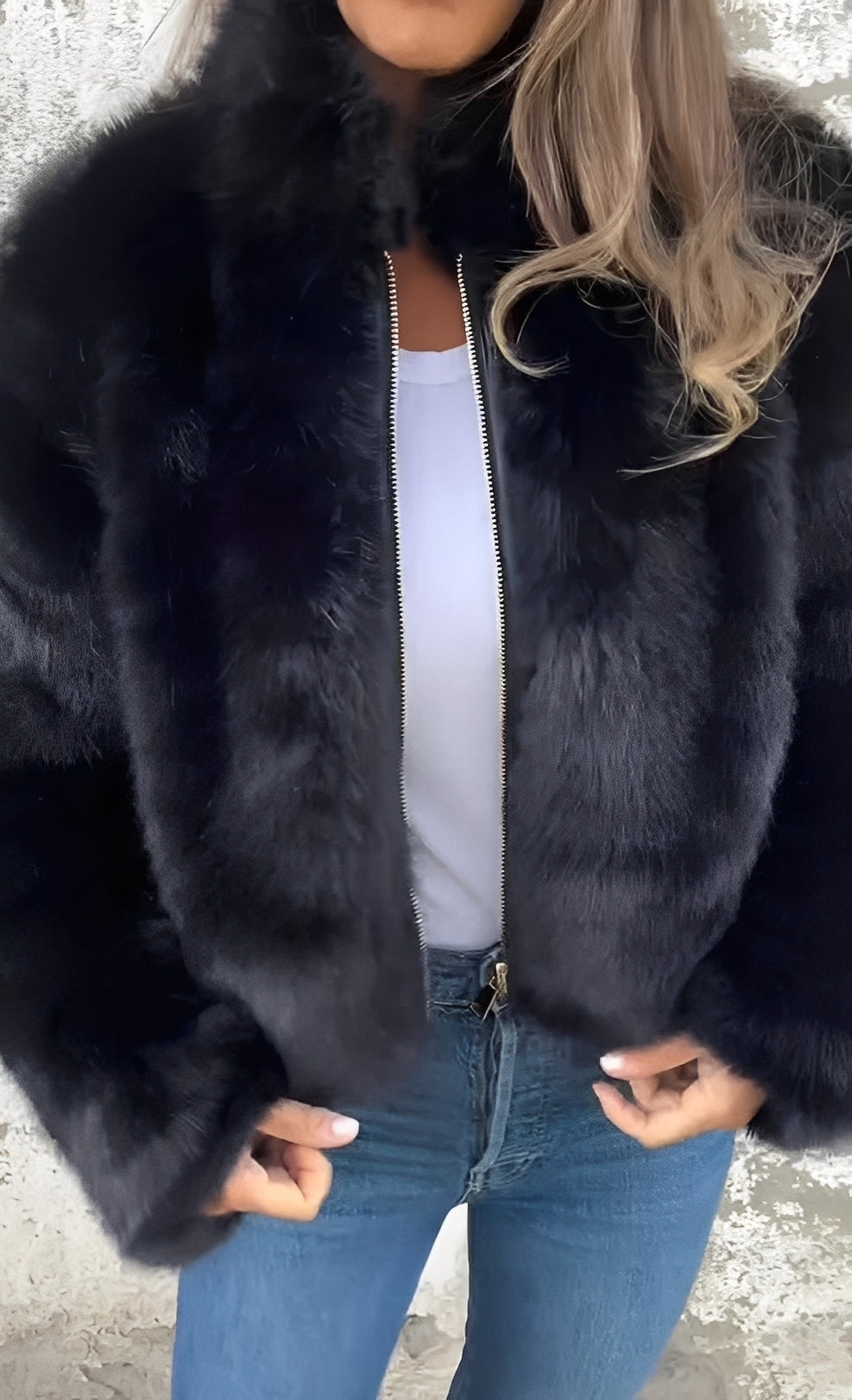 Amanda - Modny damski płaszcz z pluszu