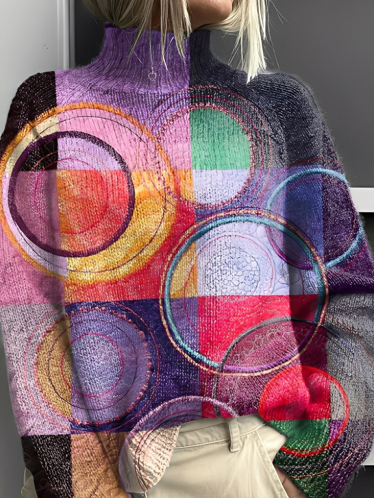 Giselle - Stylowy, kolorowy golf dla kobiet