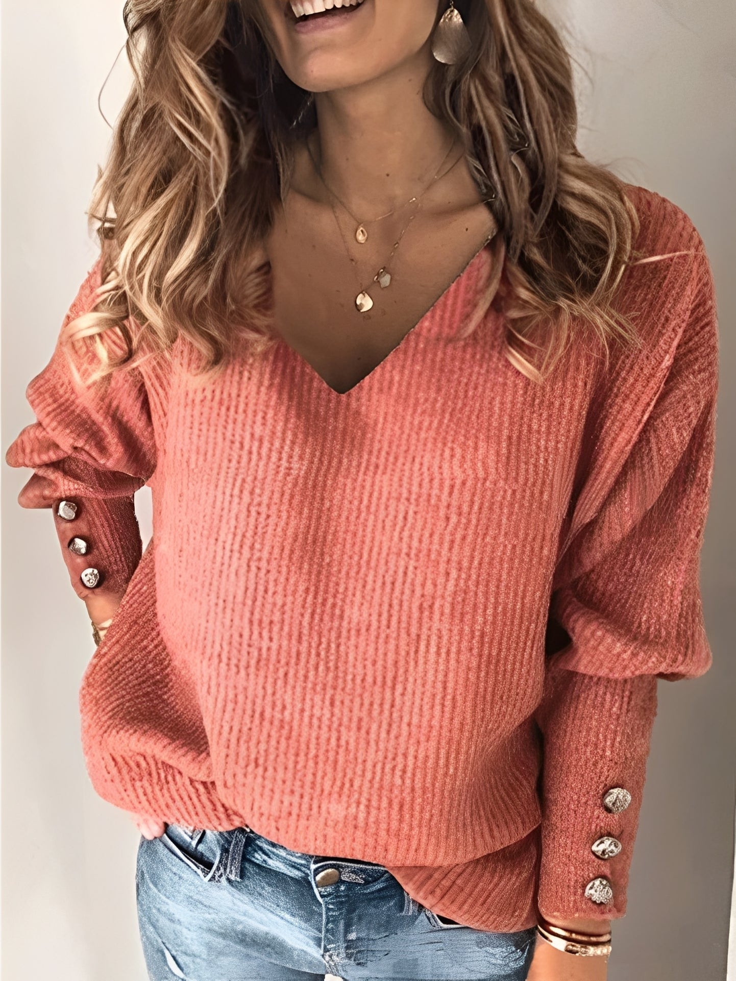 Adaline - Damski sweter z długim rękawem
