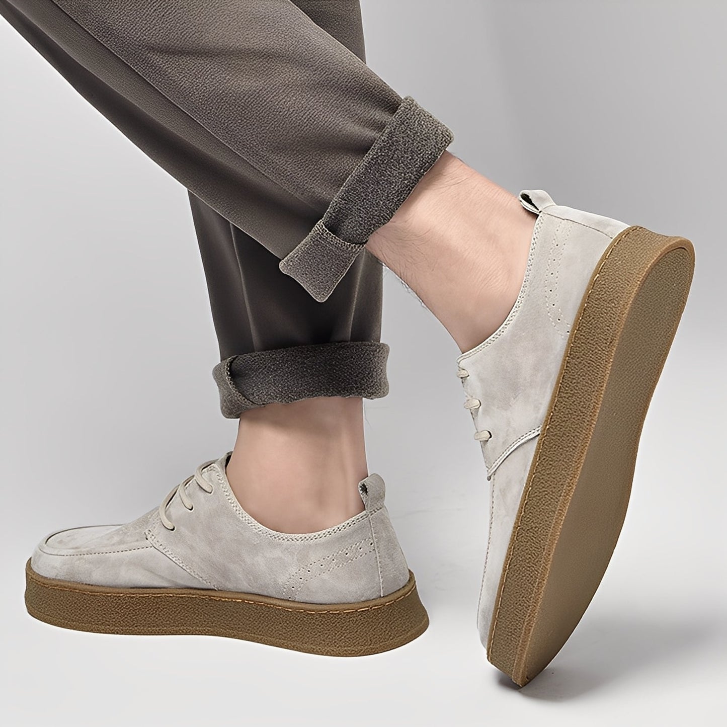 Sylvan - Męskie eleganckie zamszowe buty płaskie