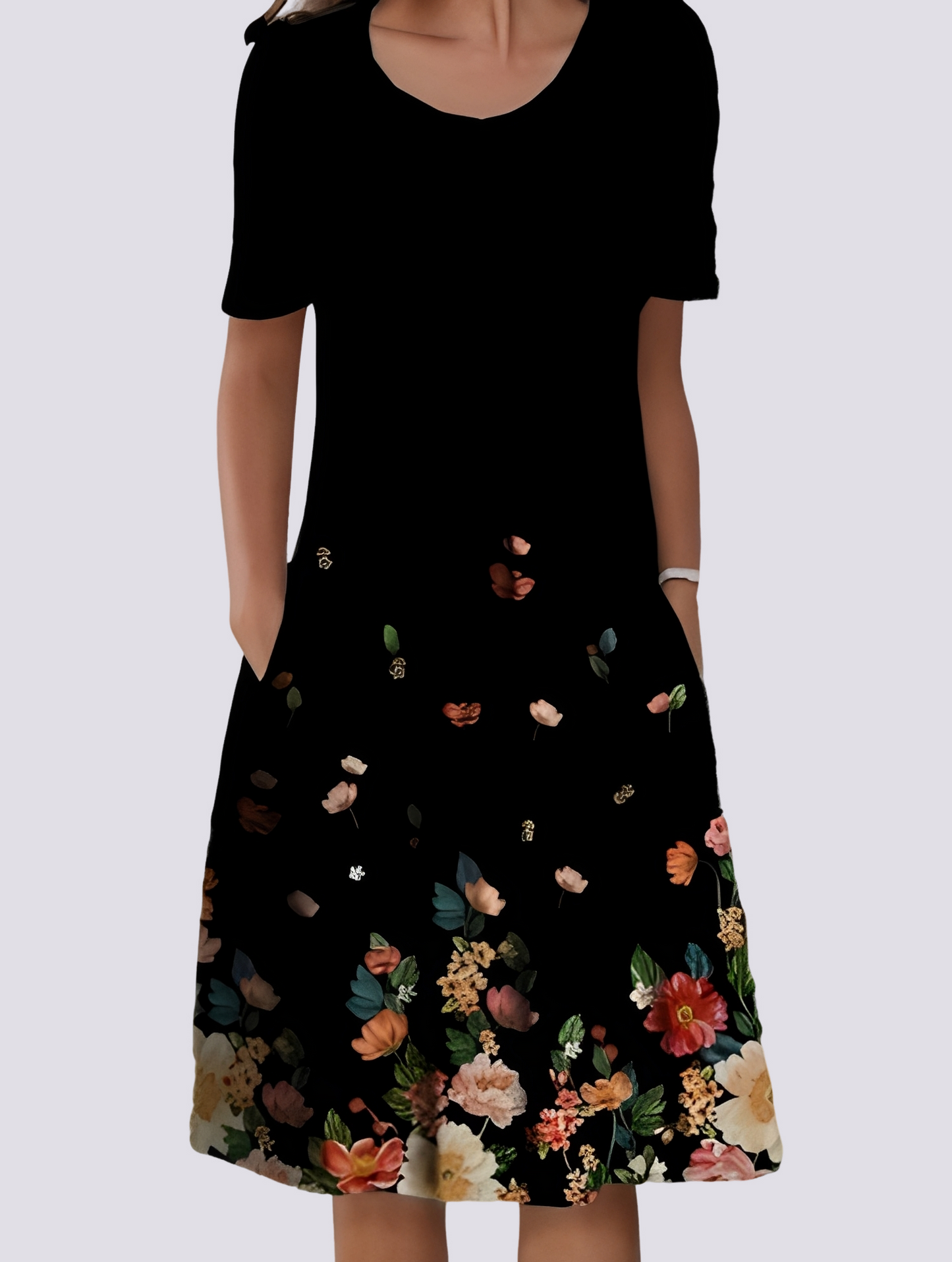 Aminah - Luźna Sukienka z Kwiatowym Wzorem dla Kobiet