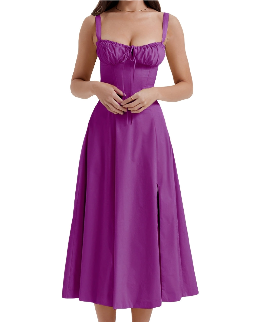 Alyssa - Dopasowana midi sukienka w kwiatowy wzór dla kobiet