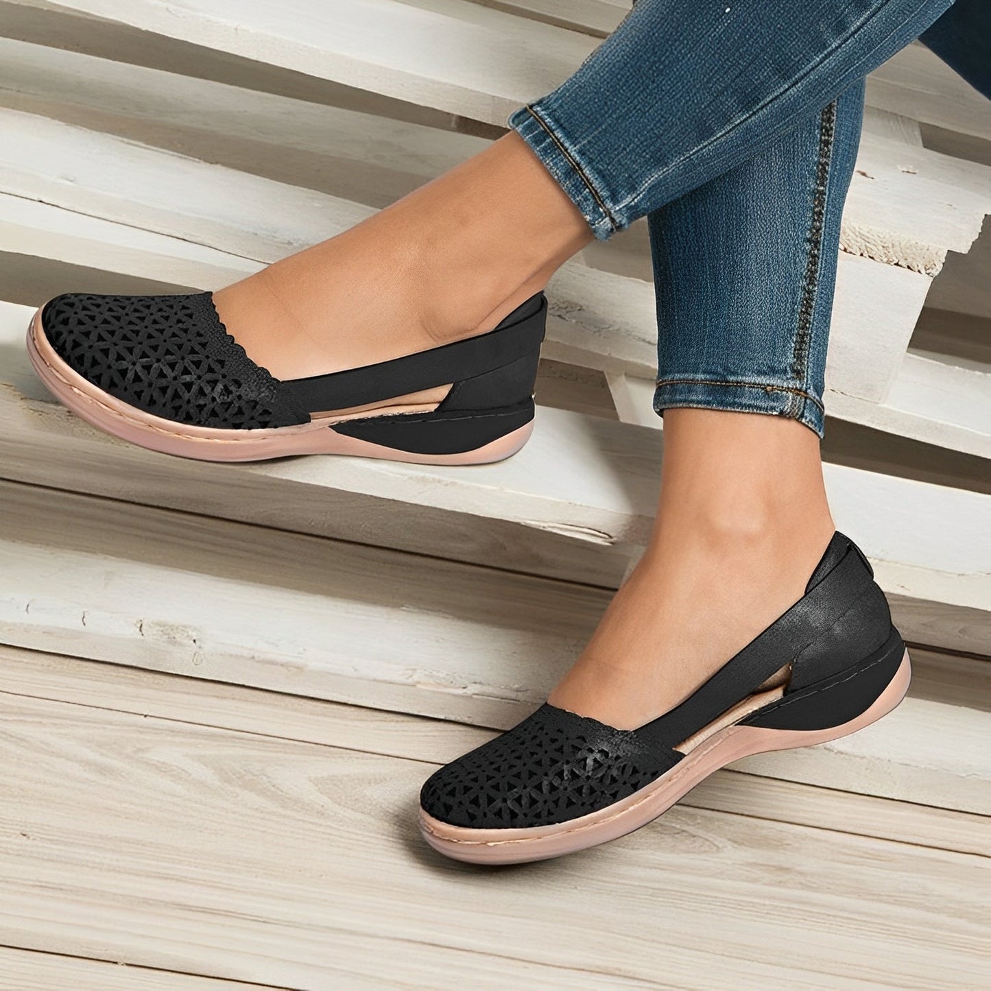 Kianna - Codzienne damskie buty z odkryciami