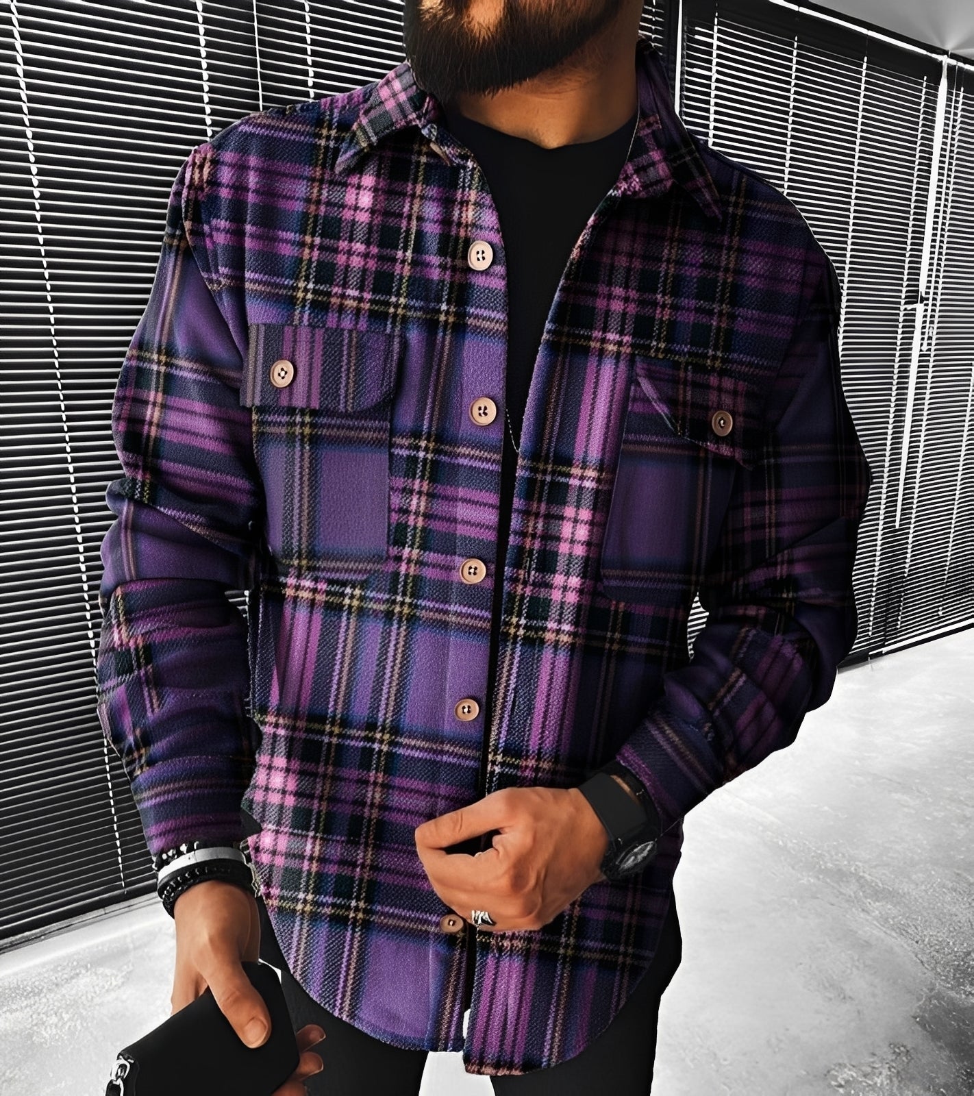 Eugene - Stylowa koszula w kratę z długim rękawem dla mężczyzn