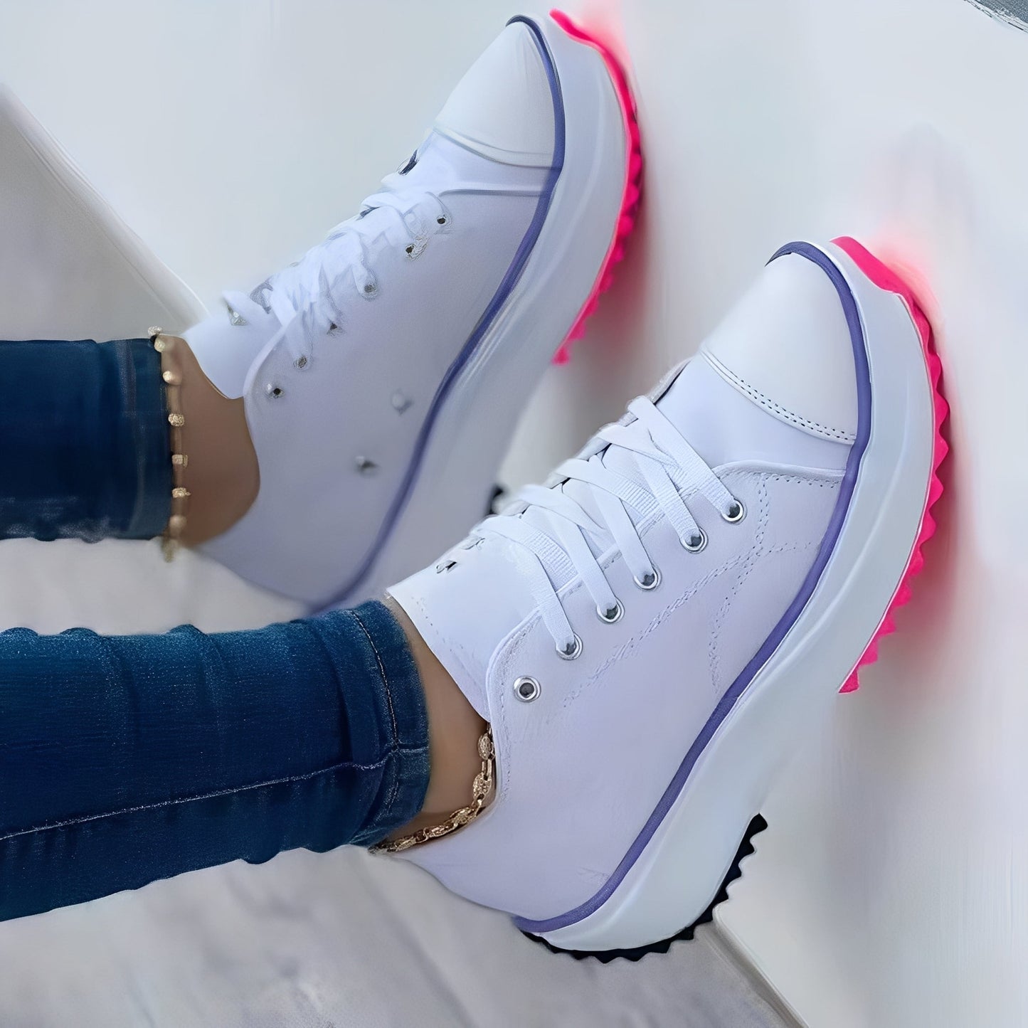 Mellony - Lekkie kobiece buty na grubych podeszwach