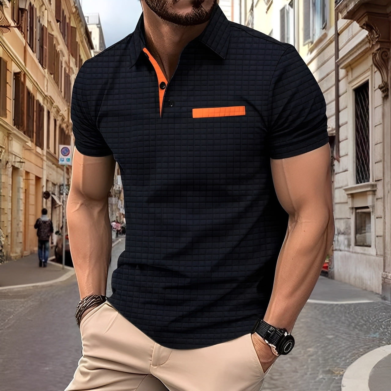 Benson - Stylowa, wąska męska koszulka polo