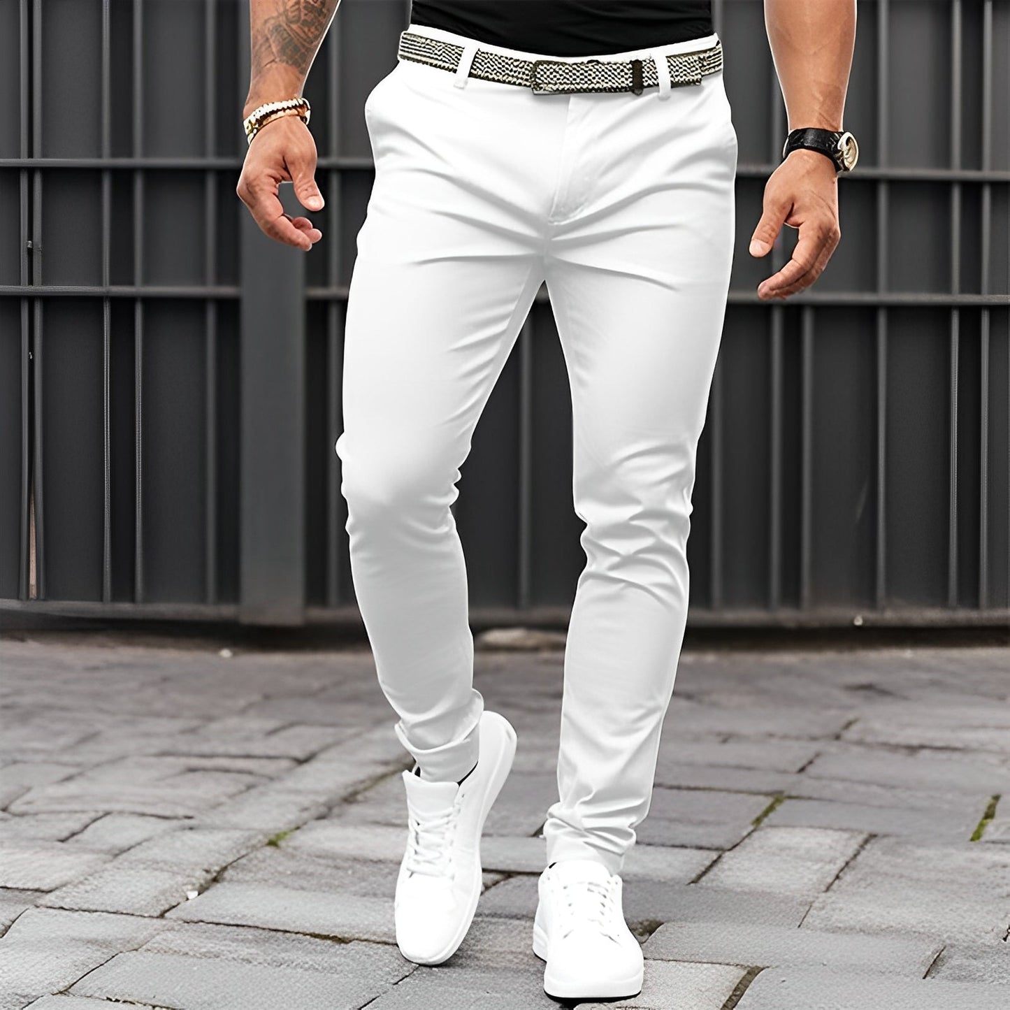 Jaron - Modne, luźne spodnie Slim-Fit dla mężczyzn
