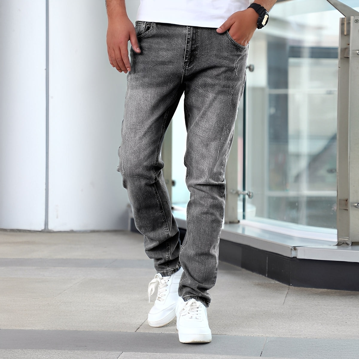 Winfred - Stylowe Elastyczne Jeansy Slim dla Mężczyzn
