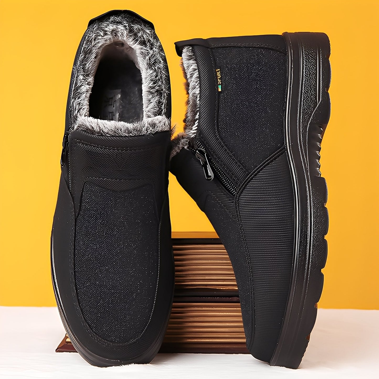 Konnor - Stylowe, zimowe buty męskie z ociepleniem polarowym
