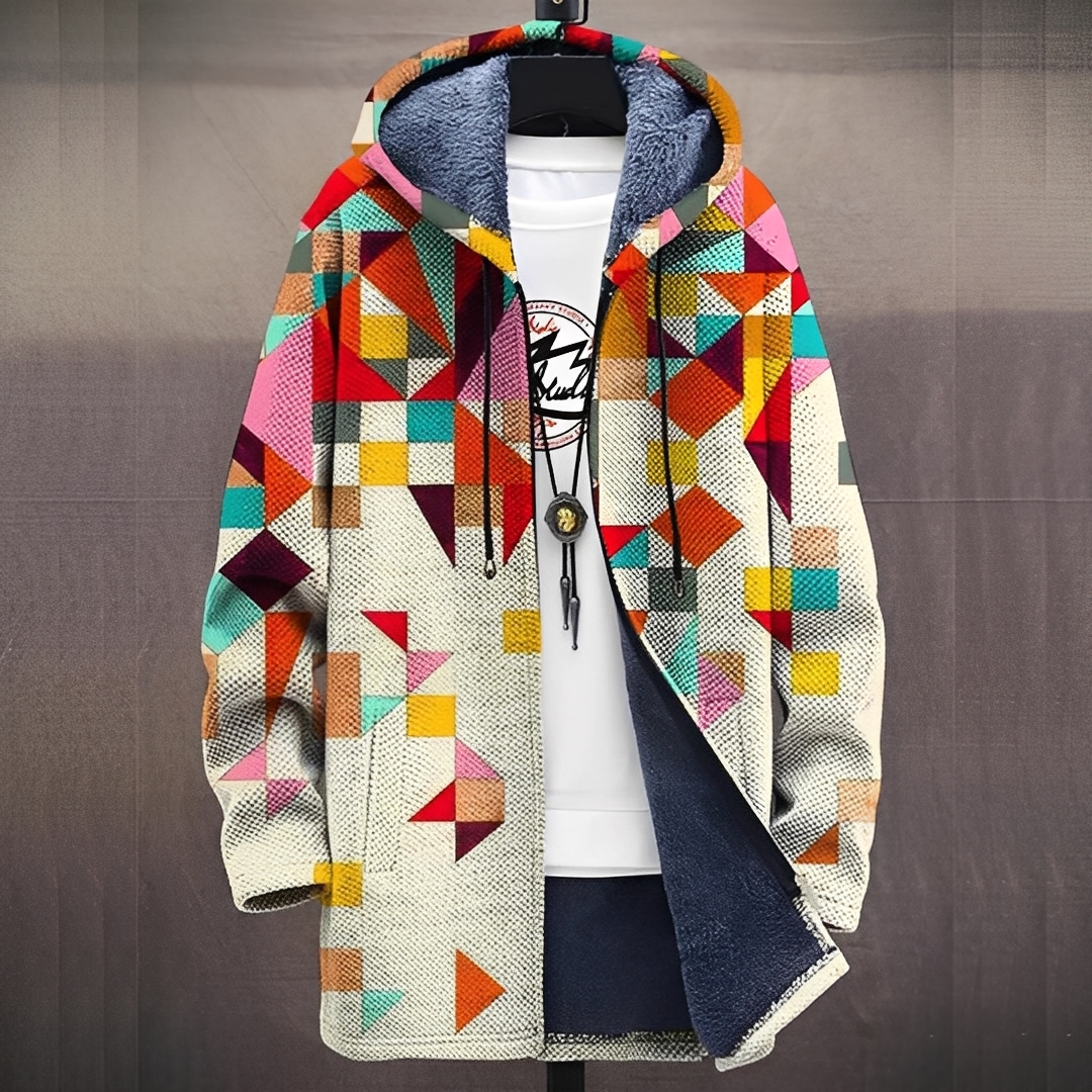 Nolann - Męski kardigan z cyfrowym wzorem