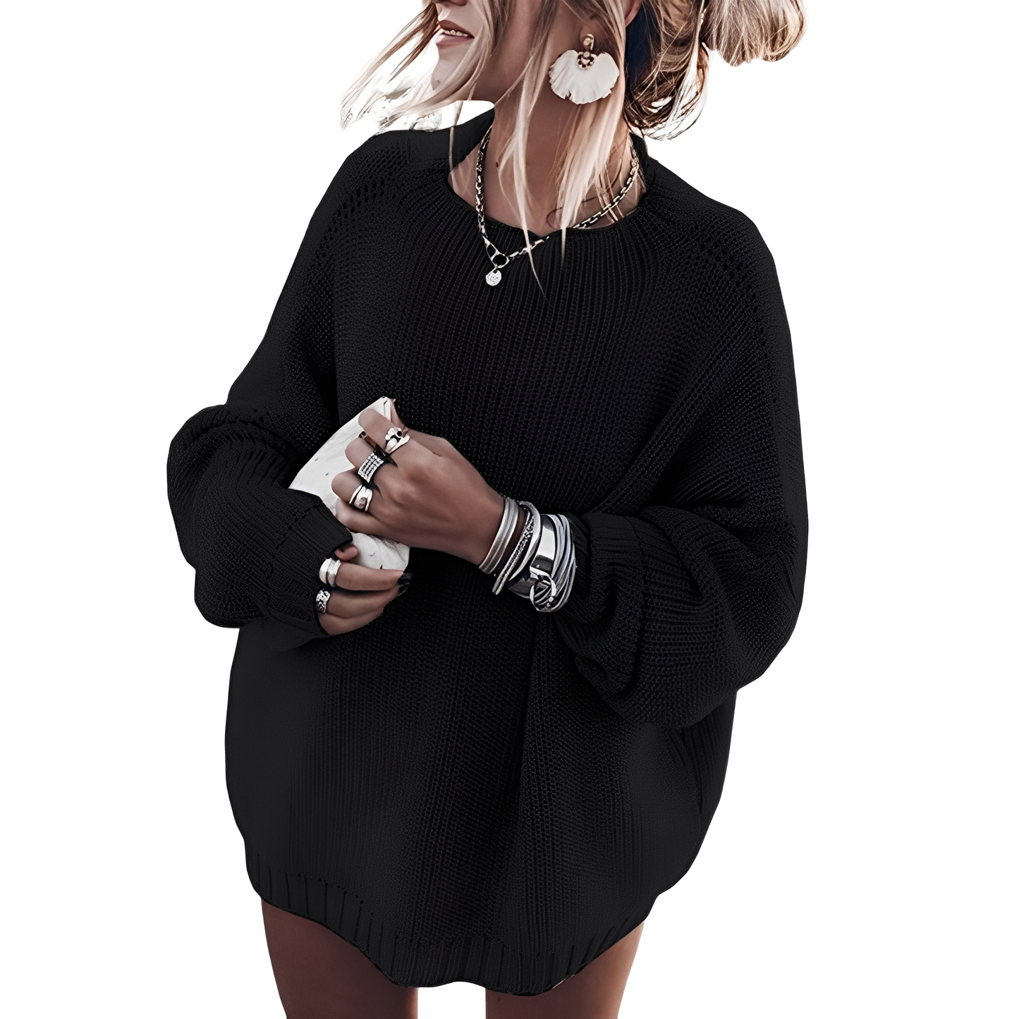 Gisselle - Damski sweter o swobodnym fasonie