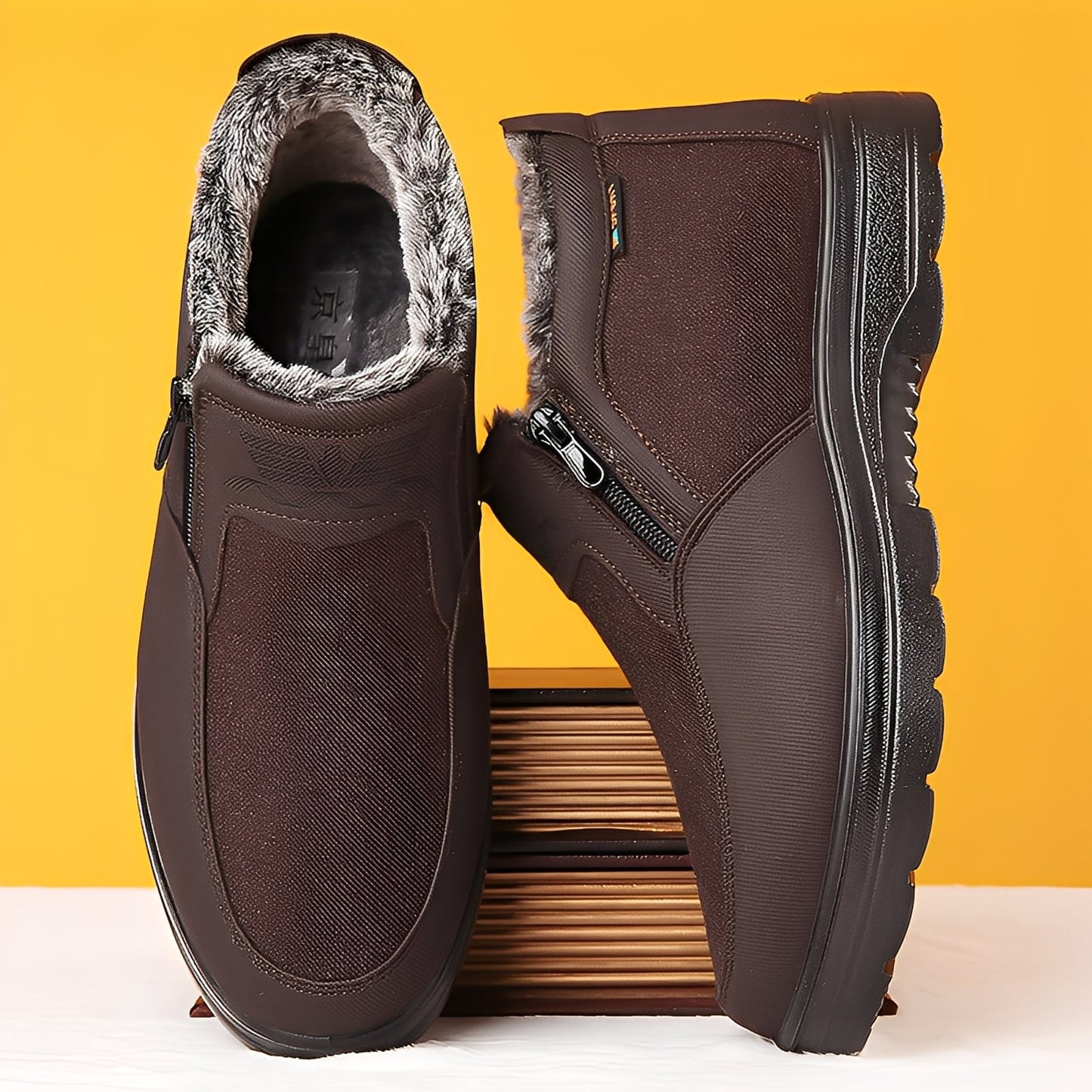 Konnor - Stylowe, zimowe buty męskie z ociepleniem polarowym