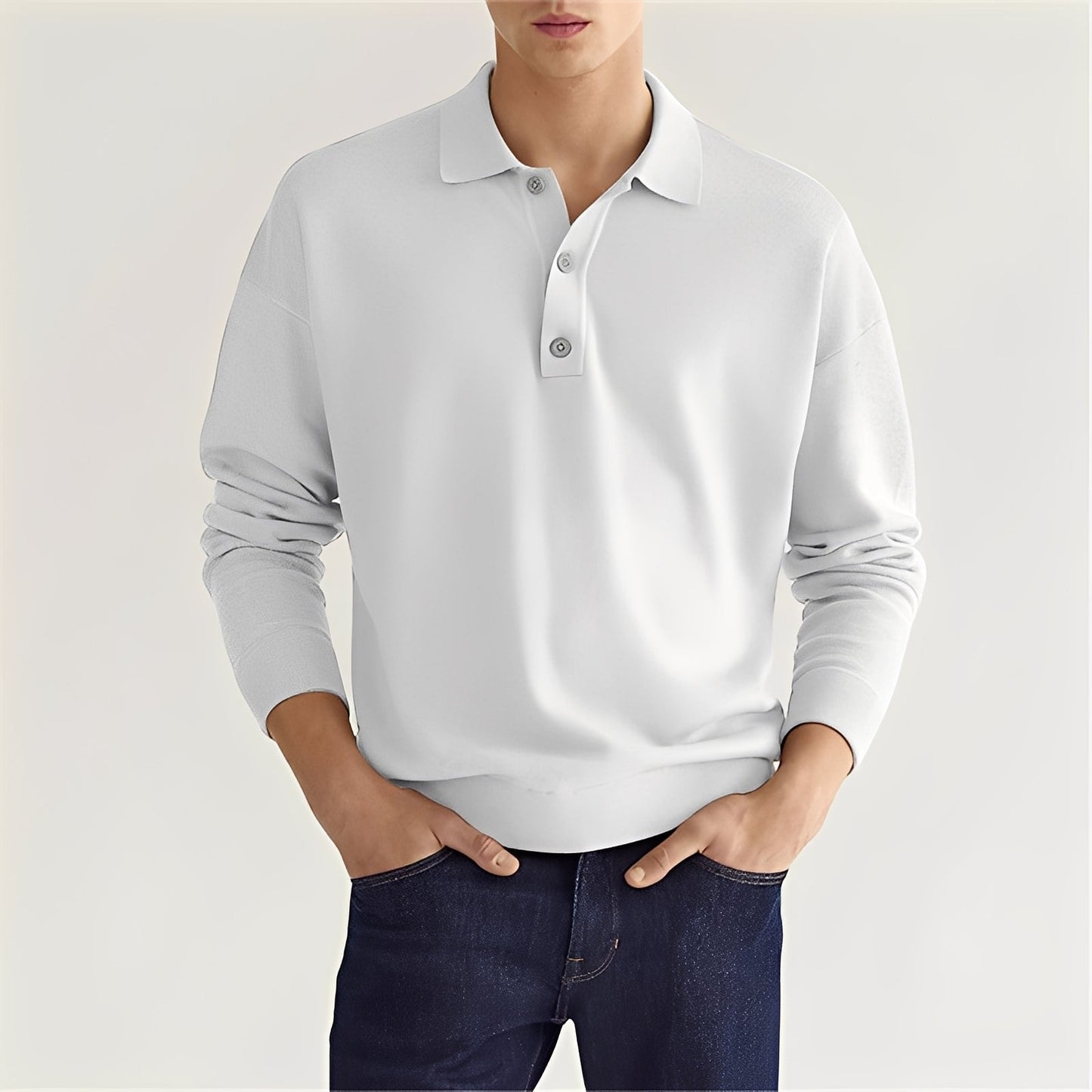 Dominic - Męska koszulka polo z długimi rękawami w casualowym stylu