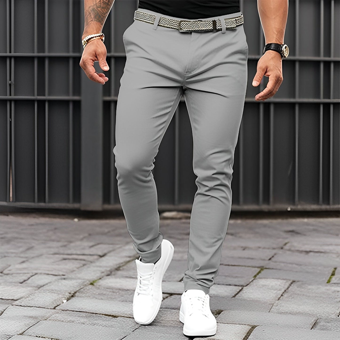 Jaron - Modne, luźne spodnie Slim-Fit dla mężczyzn