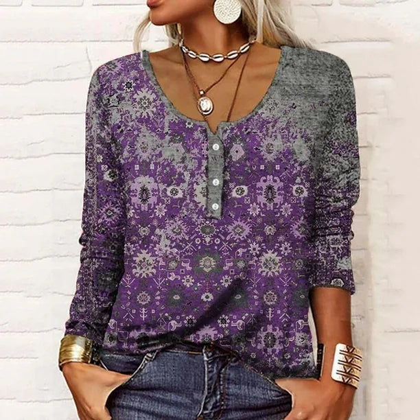 Hilde - Elegancki sweter z wzorem azteckim