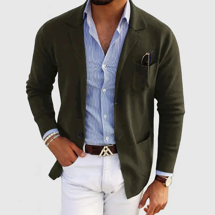Silvanus - Męski Casual Dzianinowy Blezer, Lekki