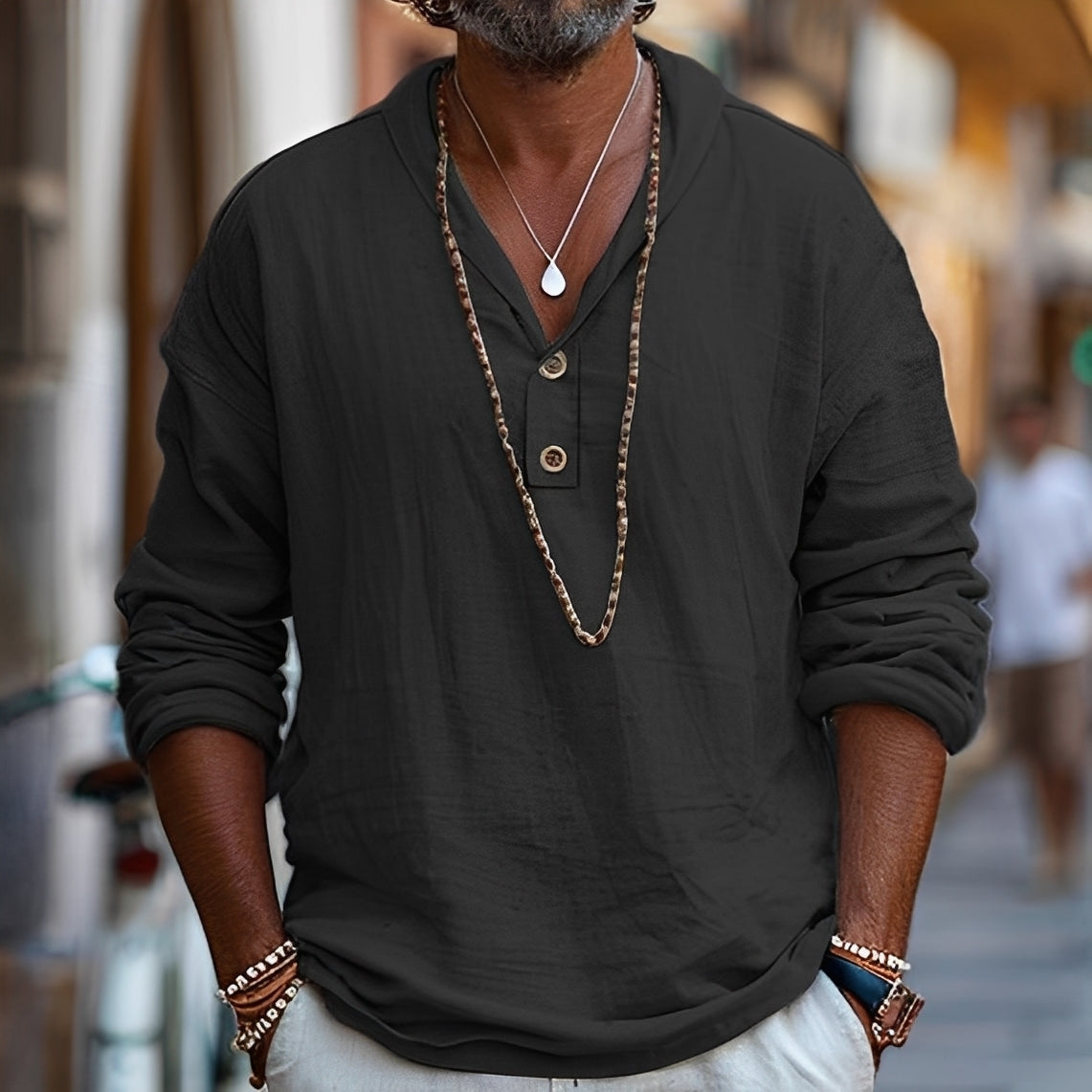 Alvin - Swobodna koszula z długim rękawem dla mężczyzn