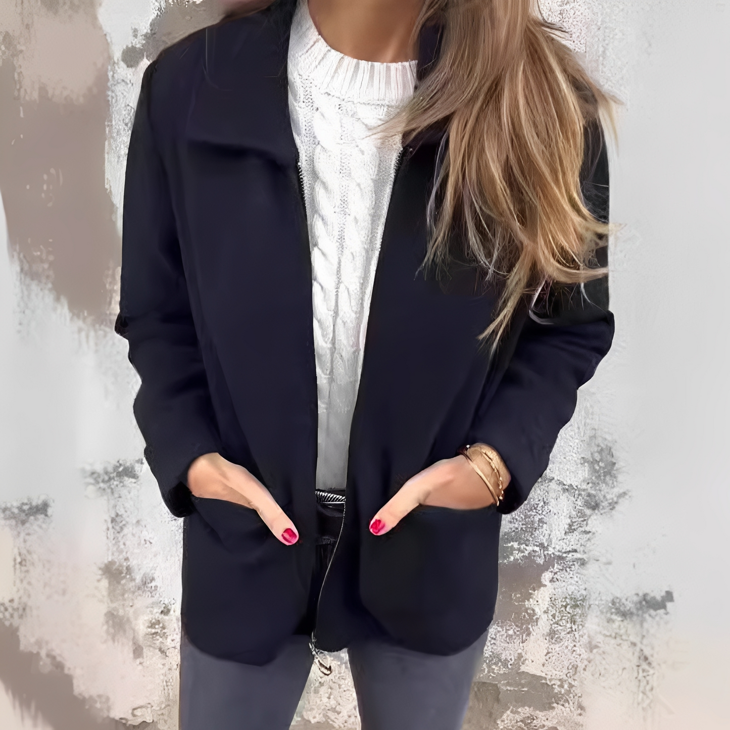 Abby - Elegancki, ciepły płaszcz z kieszeniami dla kobiet