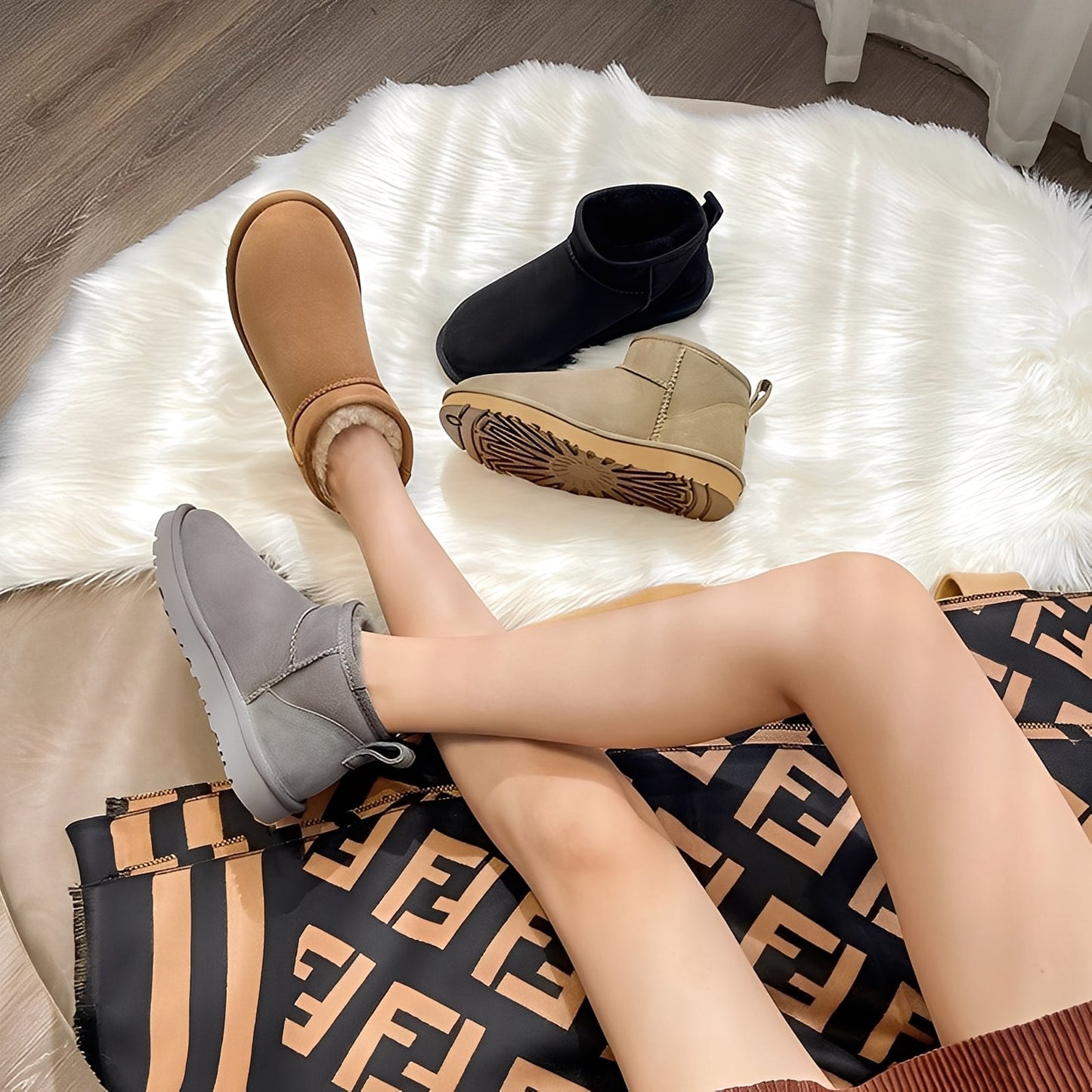 Rozanne - Luźne Krótkie Zimowe Buty dla Kobiet