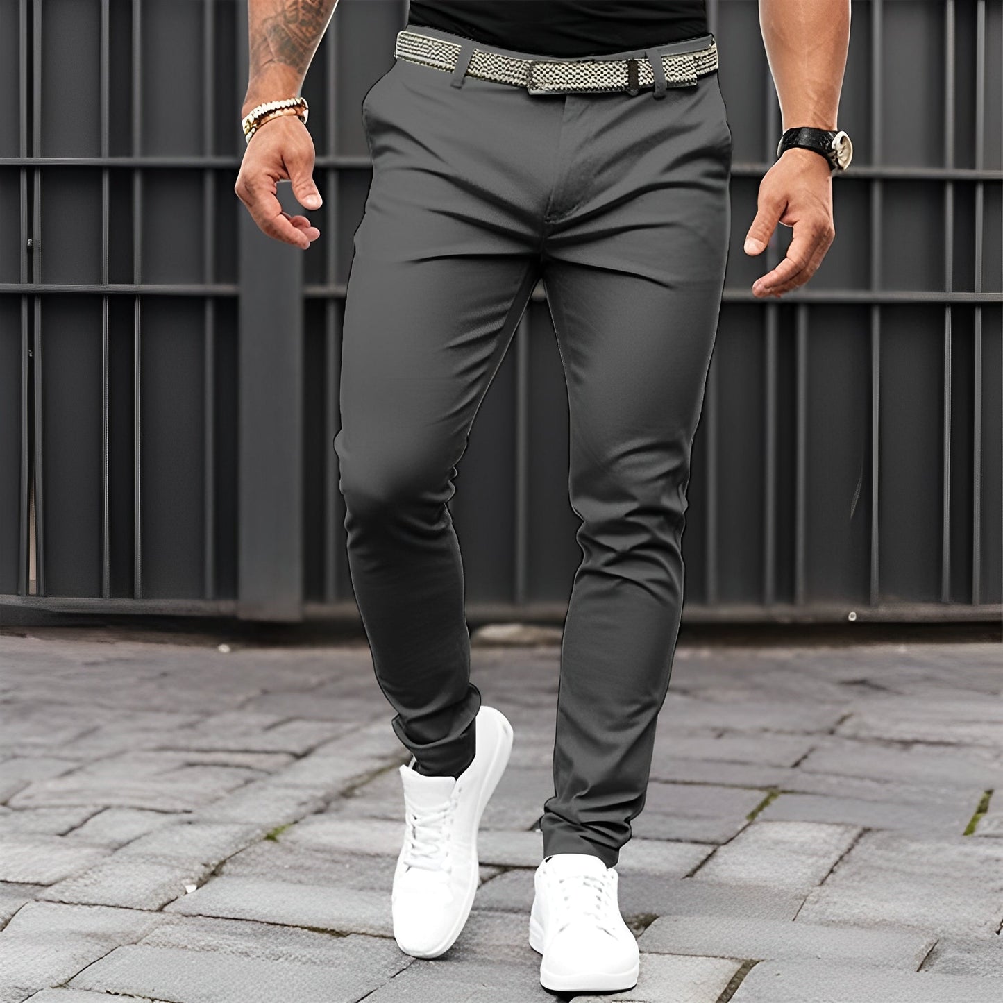 Jaron - Modne, luźne spodnie Slim-Fit dla mężczyzn
