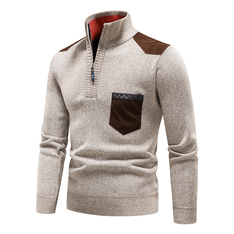 Rayne - Stylowy sweter z zamkiem i kieszenią dla mężczyzn