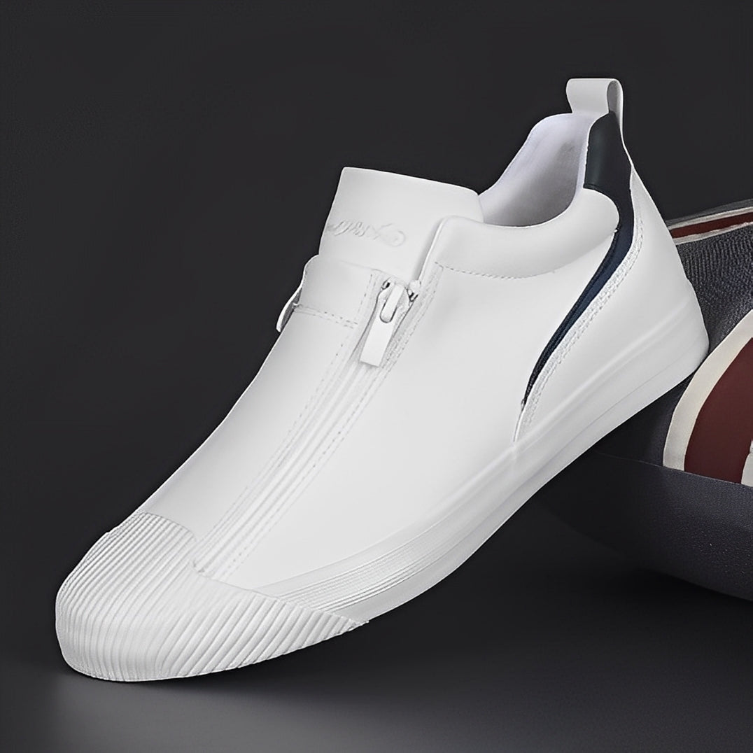 Nathan - Modne damskie skórzane buty z zamkiem