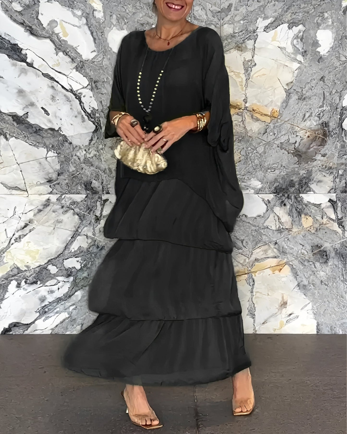 Lillian - Stylowa, luźna sukienka szyfonowa dla kobiet