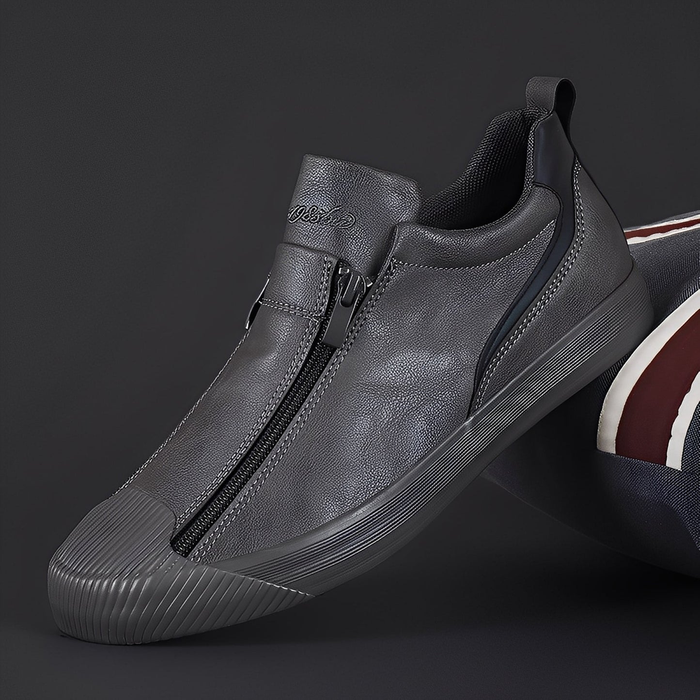 Nathan - Modne damskie skórzane buty z zamkiem