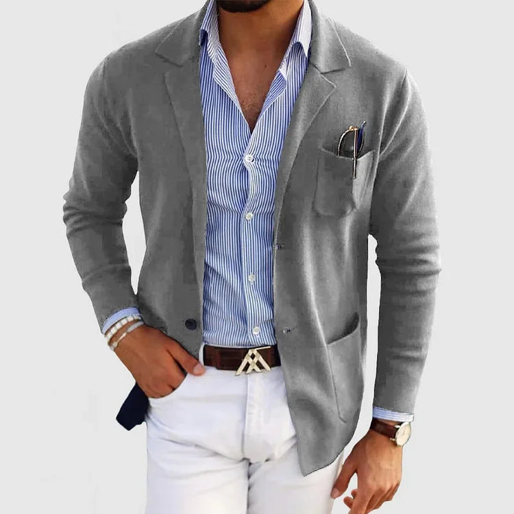 Silvanus - Męski Casual Dzianinowy Blezer, Lekki