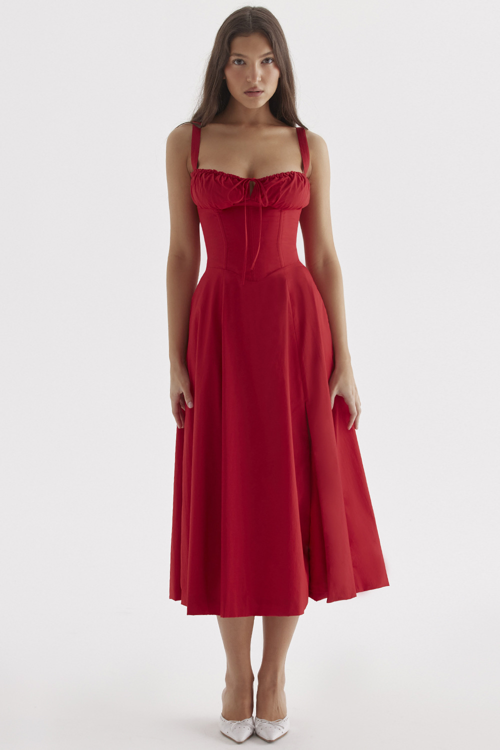 Jacqueline - Elegancka midi-koronkowa sukienka dla kobiet