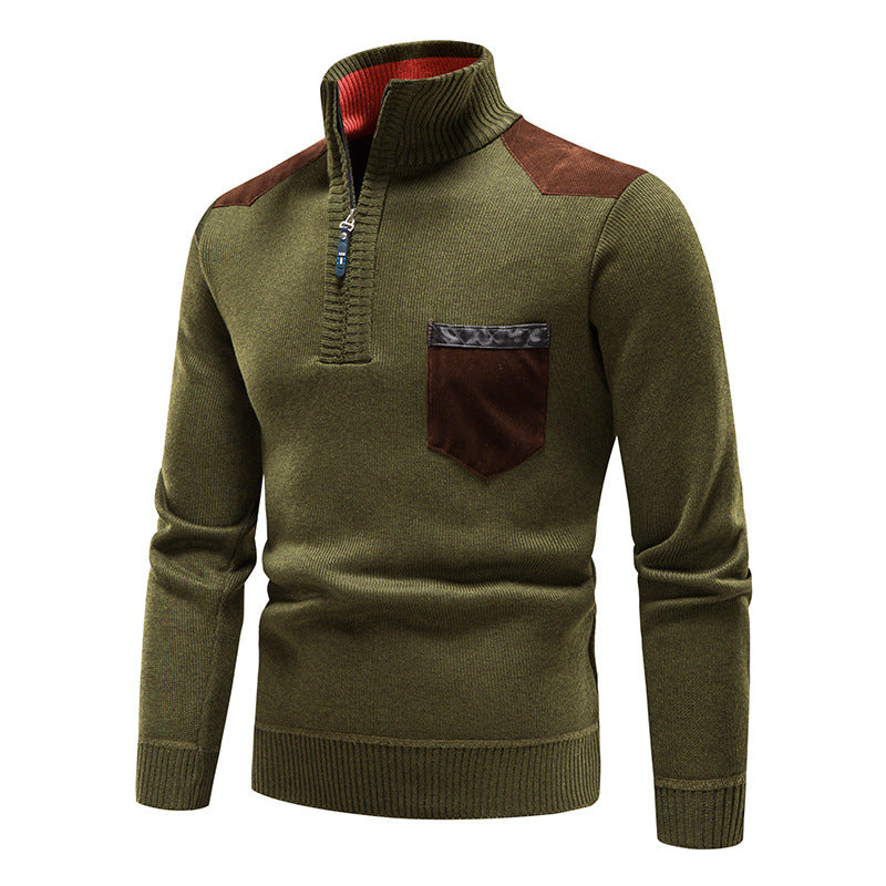 Rayne - Stylowy sweter z zamkiem i kieszenią dla mężczyzn