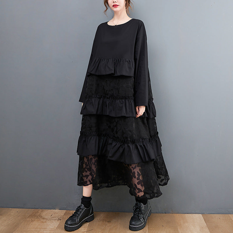 Lauryn - Luźna boho sukienka z falbankami dla kobiet