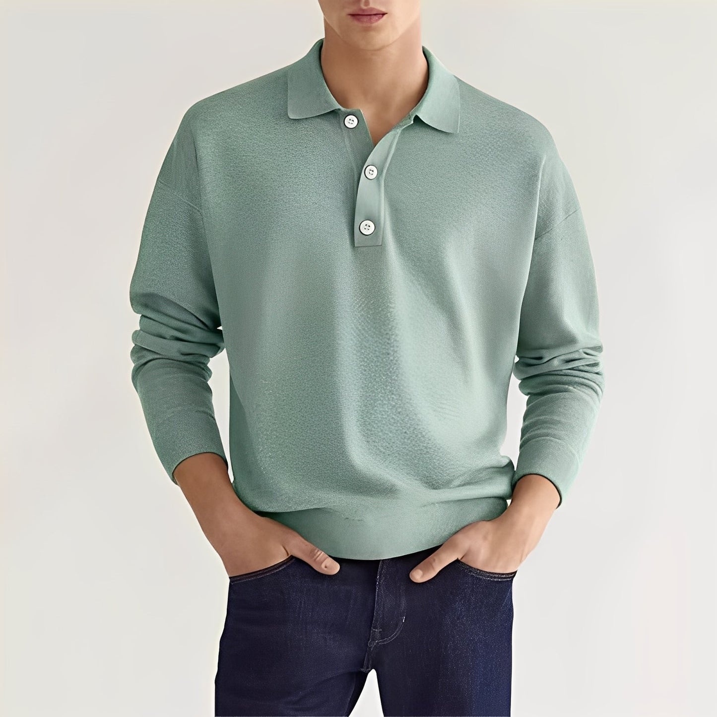 Dominic - Męska koszulka polo z długimi rękawami w casualowym stylu