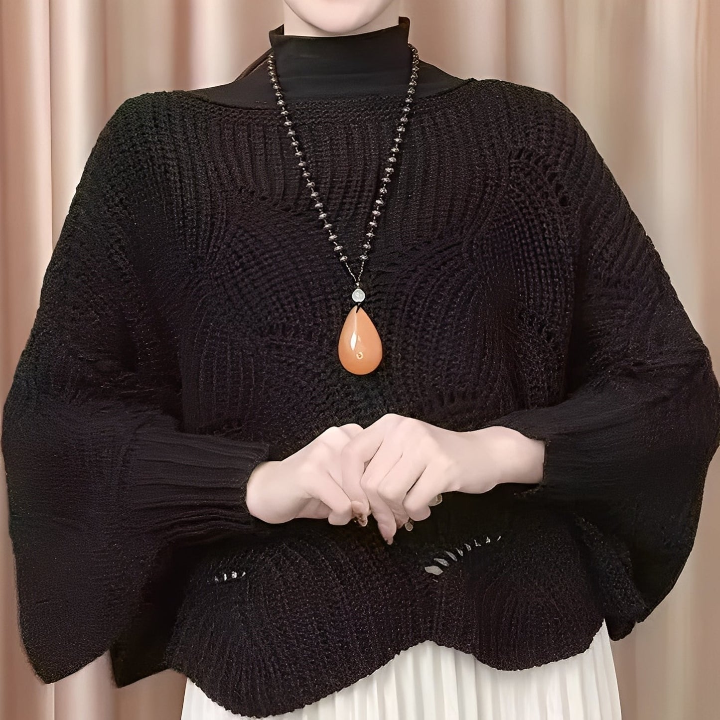 Celestine - Damski termosweter z szerokimi rękawami