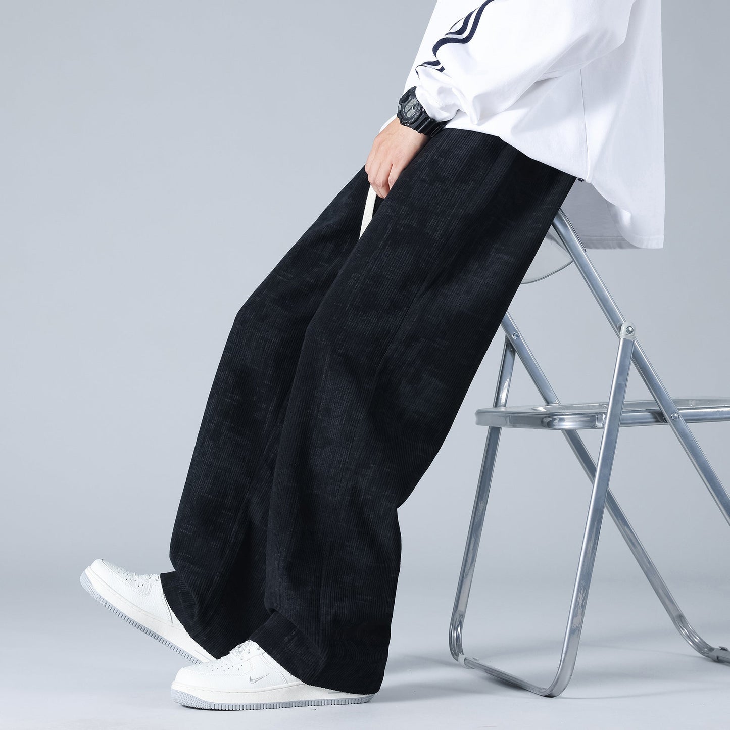 Larry - Stylowe, luźne męskie spodnie dresowe z sztruksu