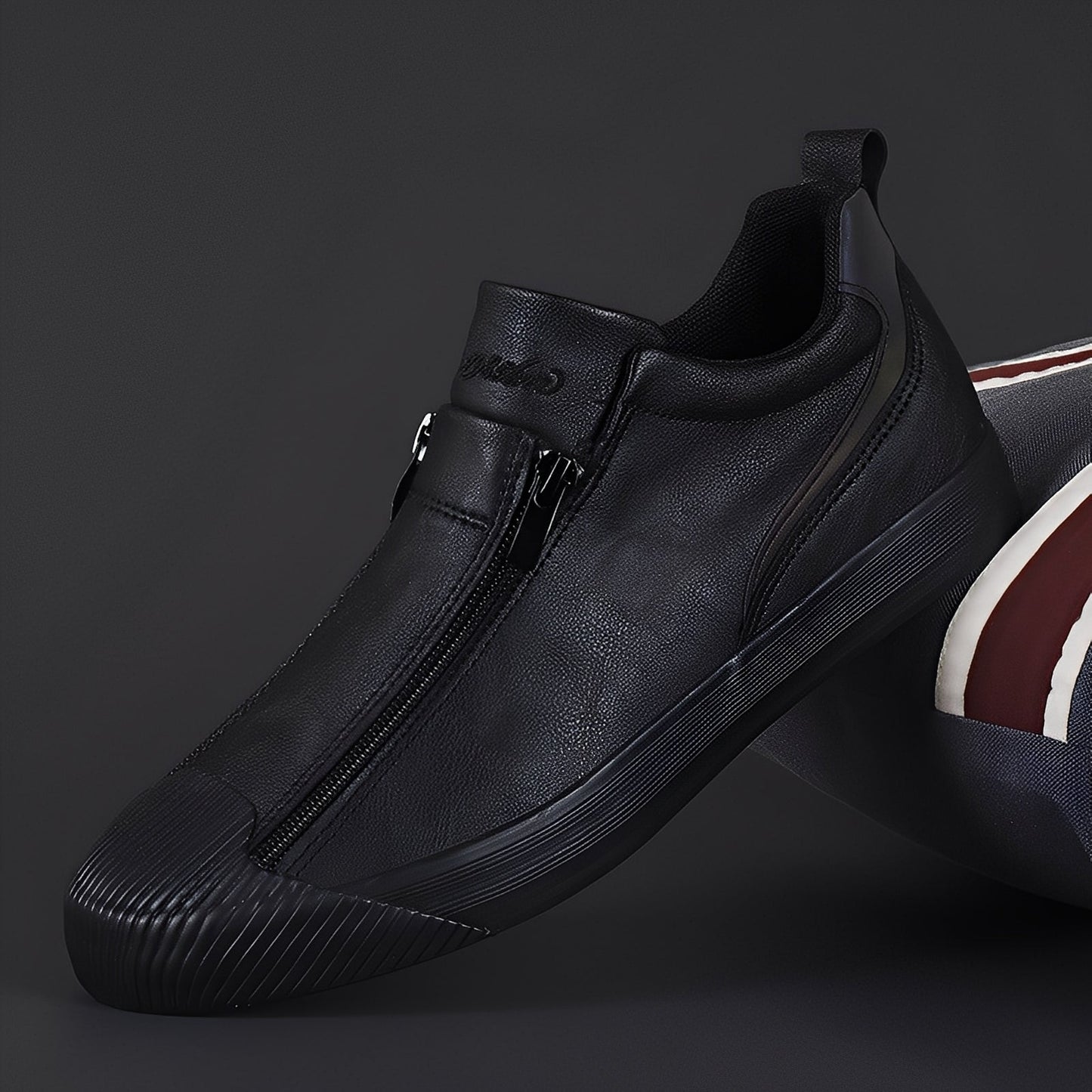 Nathan - Modne damskie skórzane buty z zamkiem
