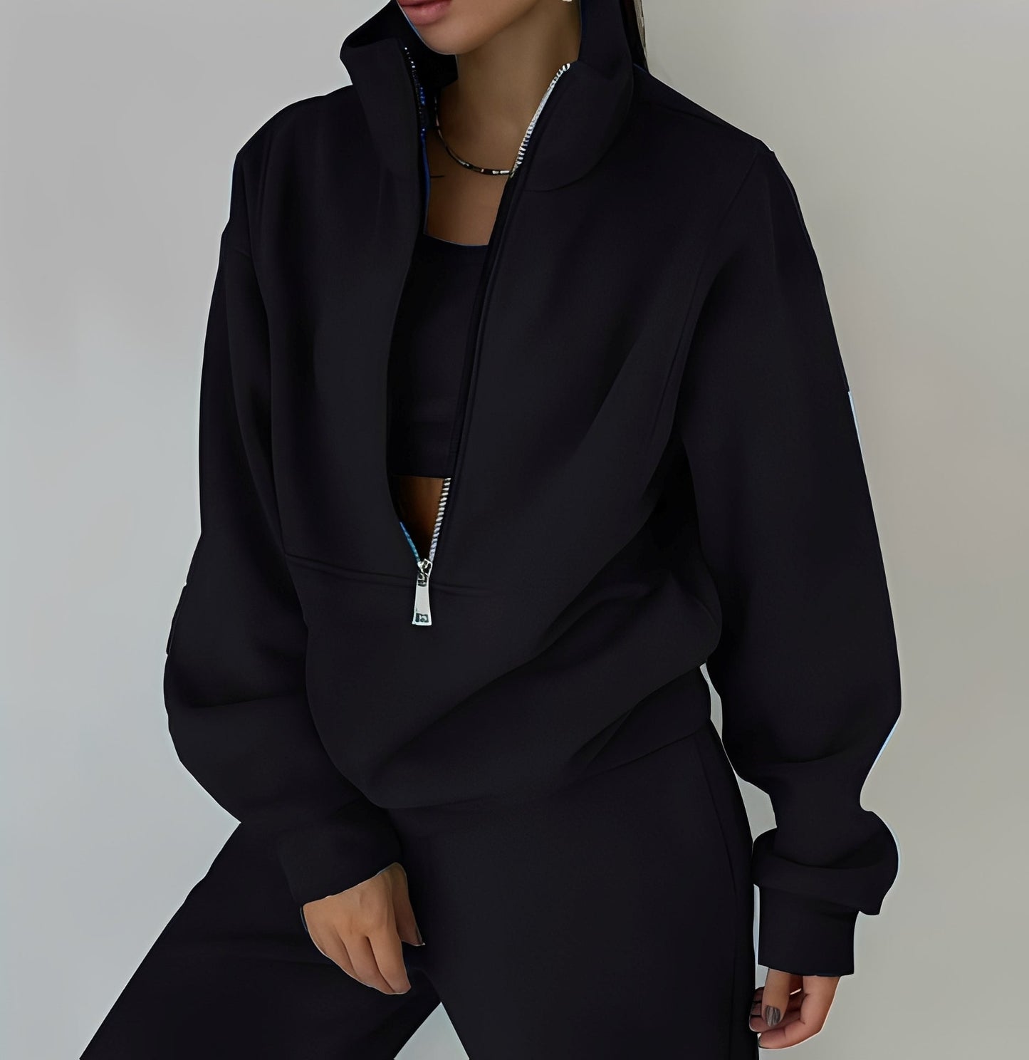 Mélissa - Swobodny, szeroki komplet z dzianiny w dwóch częściach