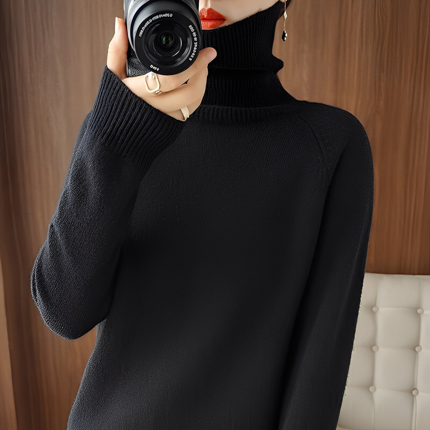 Kaycee - Modny damski sweter z golfem