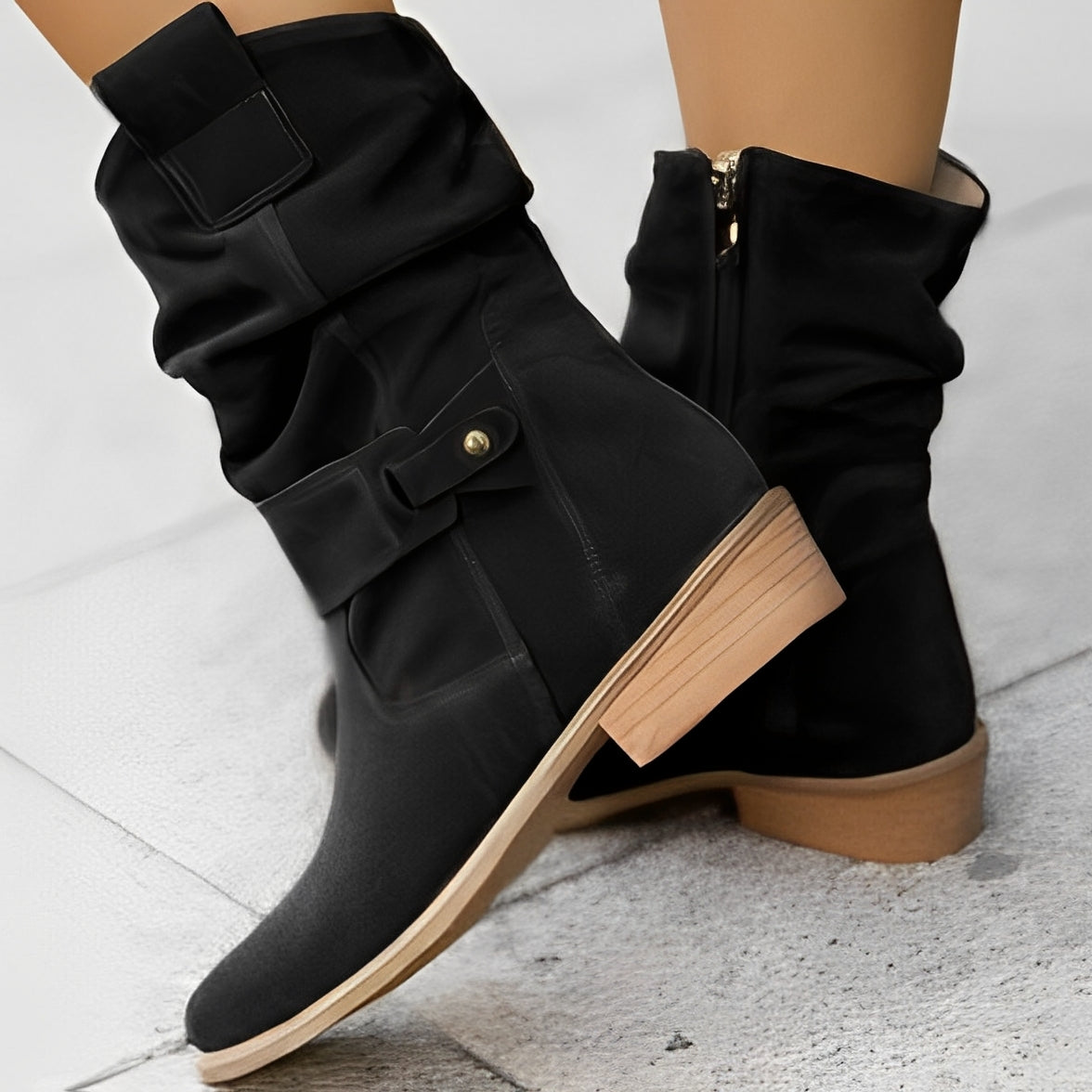 Celestine - Trendy krótkie buty z okrągłym przodem dla kobiet