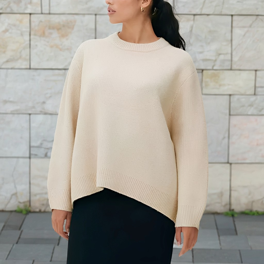 Shanelle - Tradycyjny damski sweter z okrągłym kołnierzem