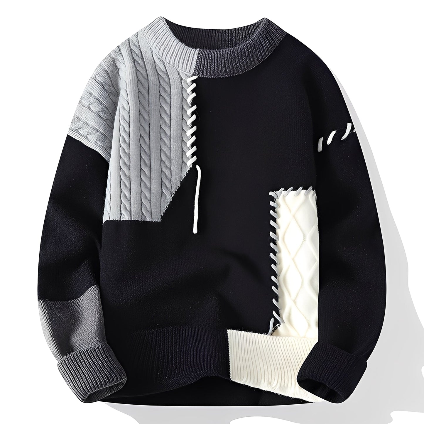 Curtis - Stylowy polarowy sweter z kolorowymi wzorami dla panów