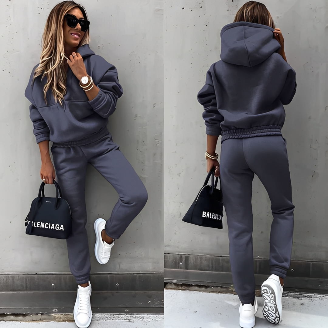 Jovelyn - Wygodny damski zestaw dwuczęściowy z kapturem