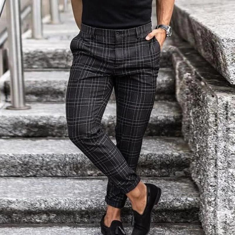 Felix – Modne spodnie chino w kratkę dla mężczyzn