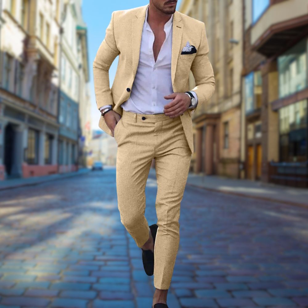 Leo - Nowoczesny Slim Fit Garnitur dla Mężczyzn