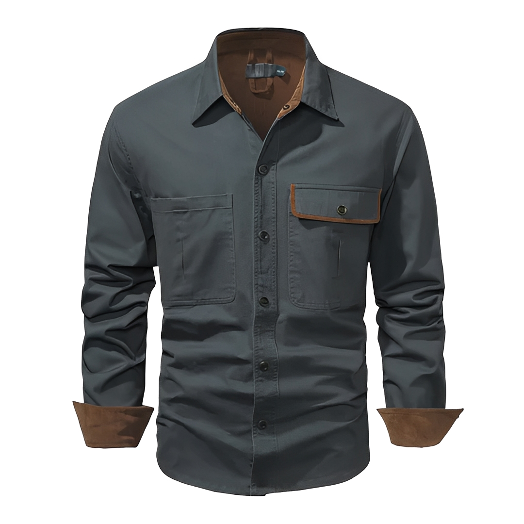 Elly - Komfortowe i grube męskie polo z długimi rękawami